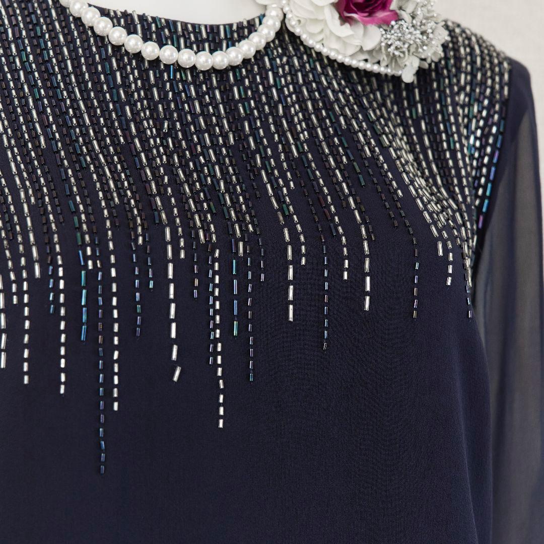 ◎当日発送可能【美品】ハナエモリ　11号相当　ネイビー　セレモニードレス　ロング