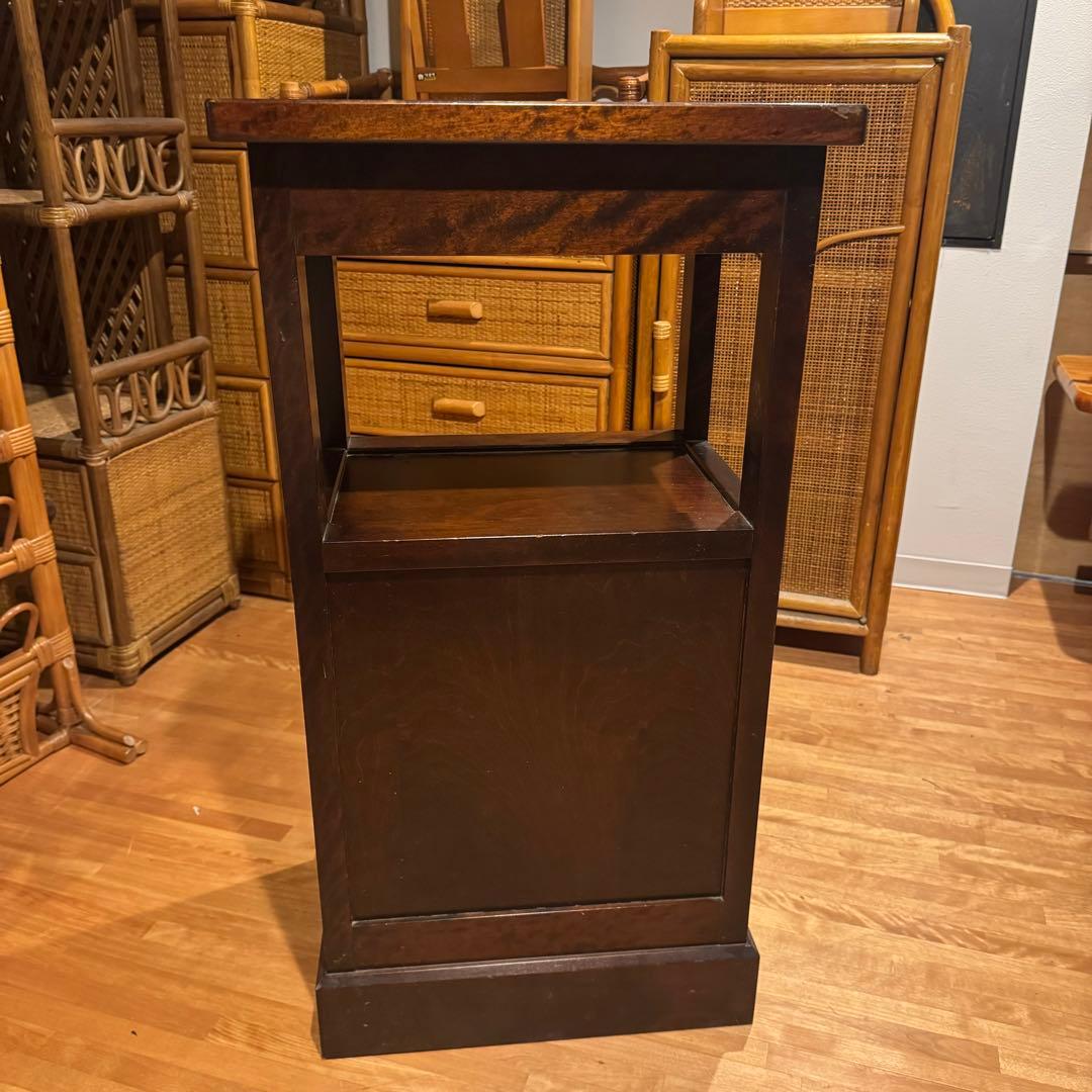 北海道民芸家具 カバ無垢材 ヴィンテージ 電話台 サイドテーブル 飾り台 花台