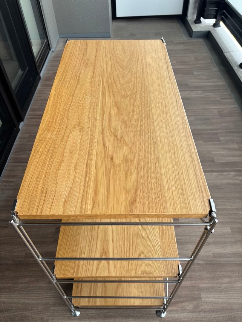 無印良品 MUJI ステンレスユニットシェルフ オーク材棚セット ワイド 小