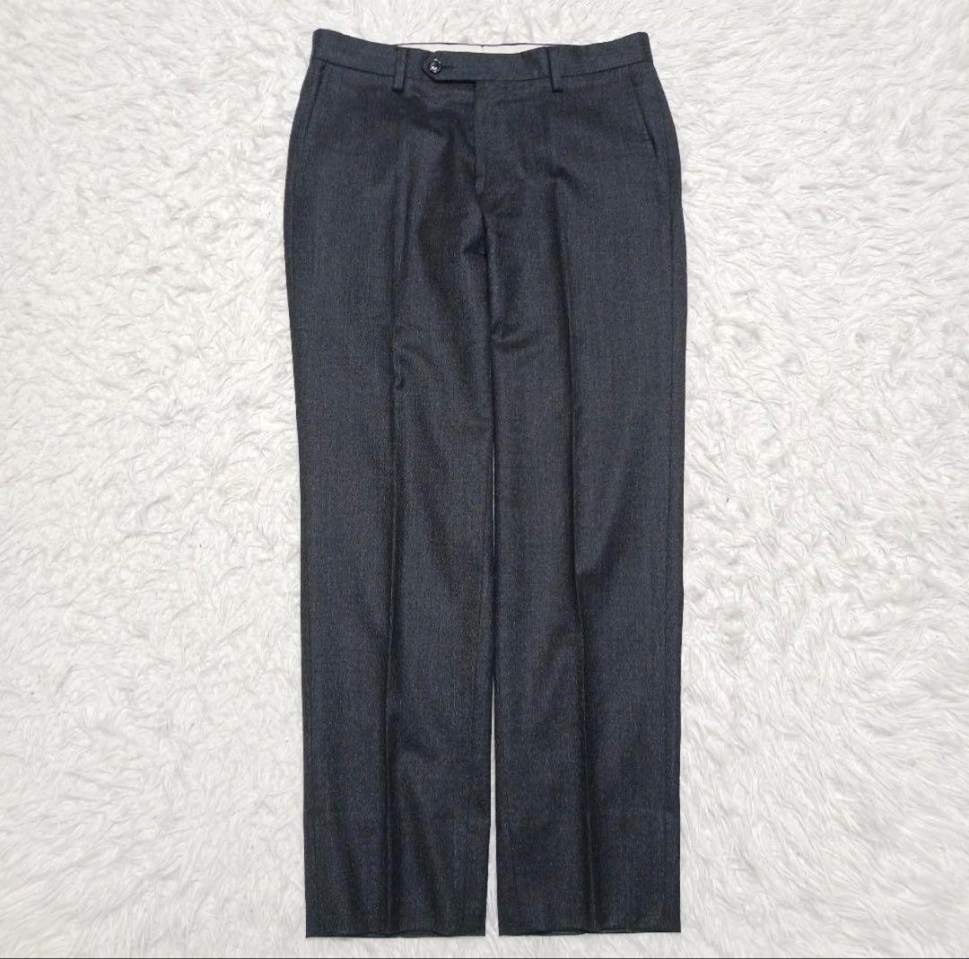 【極美品】グリーンレーベル　3ピーススーツ　イタリア　カノニコ　チャコール　44