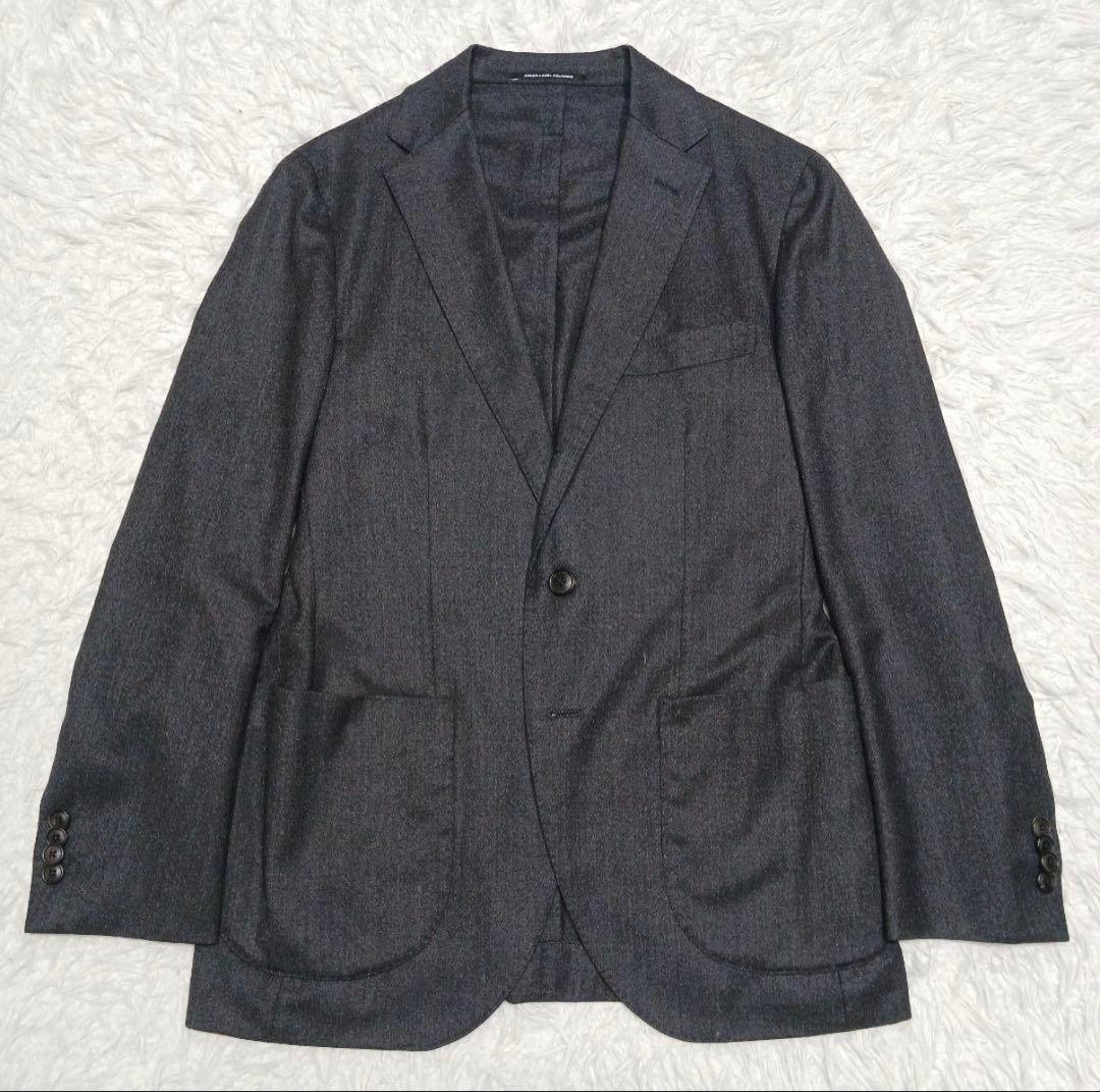 【極美品】グリーンレーベル　3ピーススーツ　イタリア　カノニコ　チャコール　44