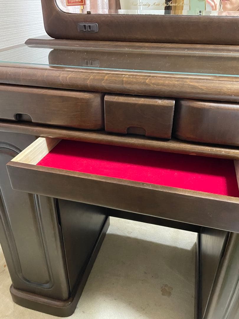 クラシック三面鏡ドレッサー ブラウン