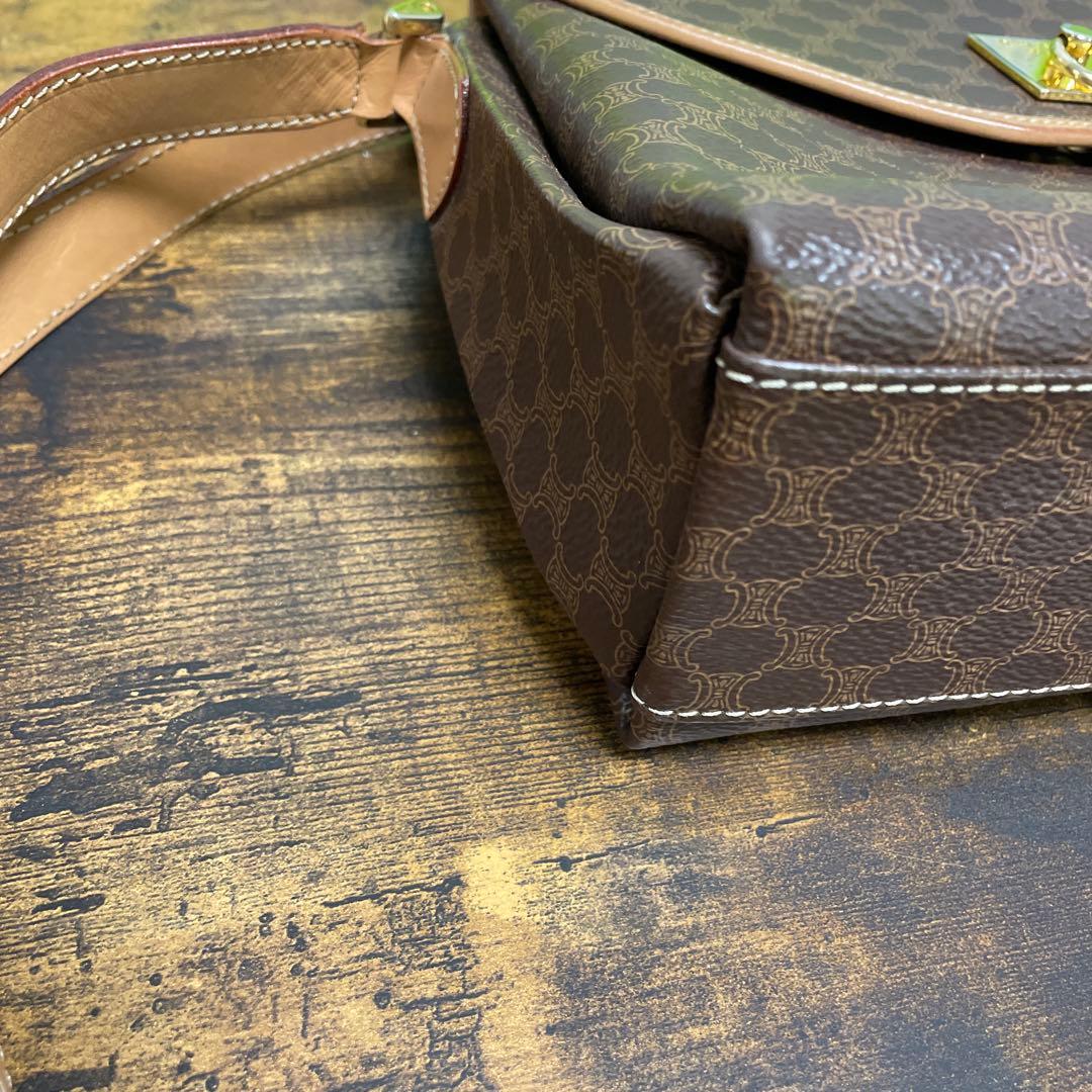 CELINE セリーヌ マカダム Wフラップ 両開き ショルダーバック