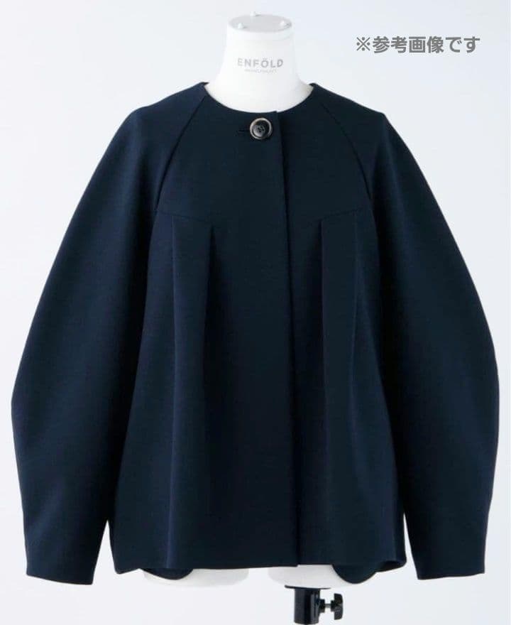 美品 エンフォルド 定価4万2千 タックソリッドジャケット 36 ネイビー 近年