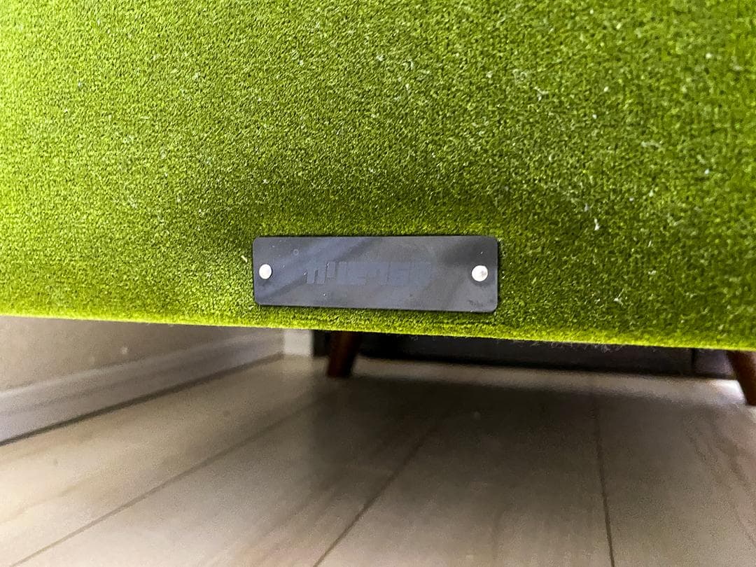 カリモク60 正規品 ロビーチェア1シーター＋純正クッション2点モケットグリーン