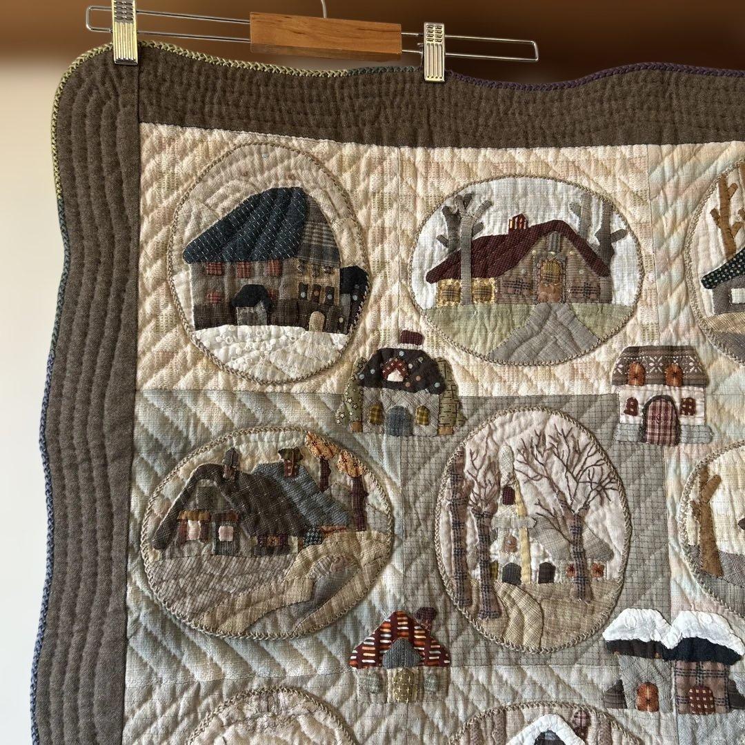 ハンドメイド　キルト　パッチワーク　風景デザイン タペストリー