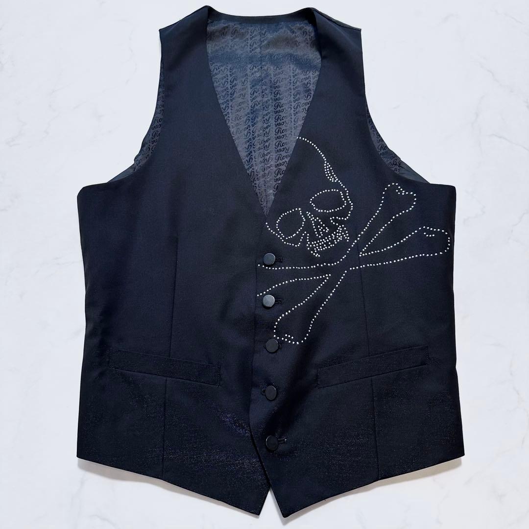 ロエン セマンティックデザイン スリーピース スカル ラインストーン 黒 A6