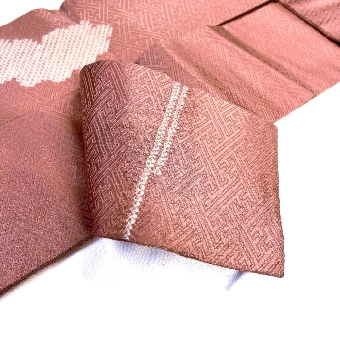 名古屋帯　絞り　雲模様　紗綾形地紋　鹿の子　着物　094b p