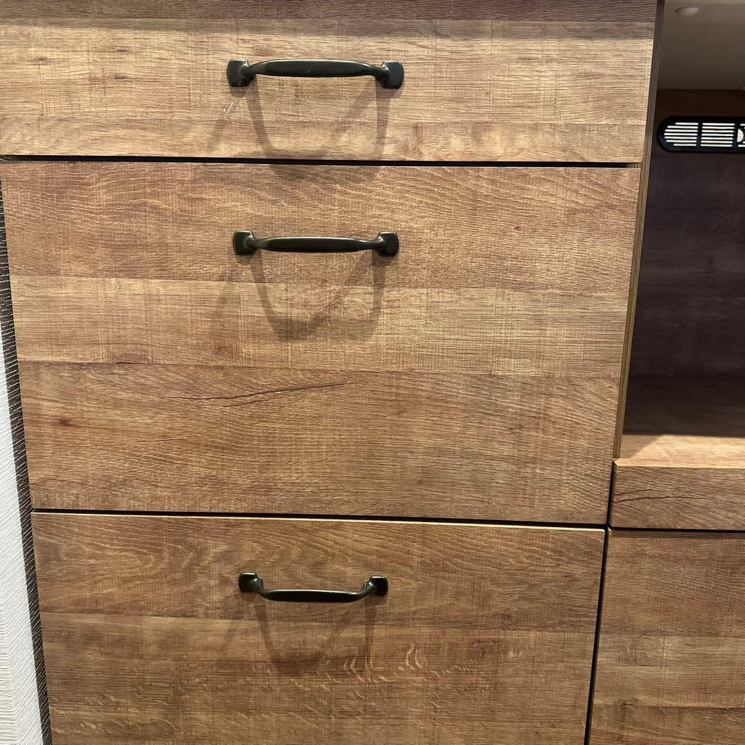 大川家具　LOWYA 食器棚 キッチンカウンター 国産　101cm 完成品