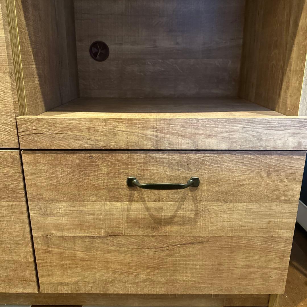 大川家具　LOWYA 食器棚 キッチンカウンター 国産　101cm 完成品