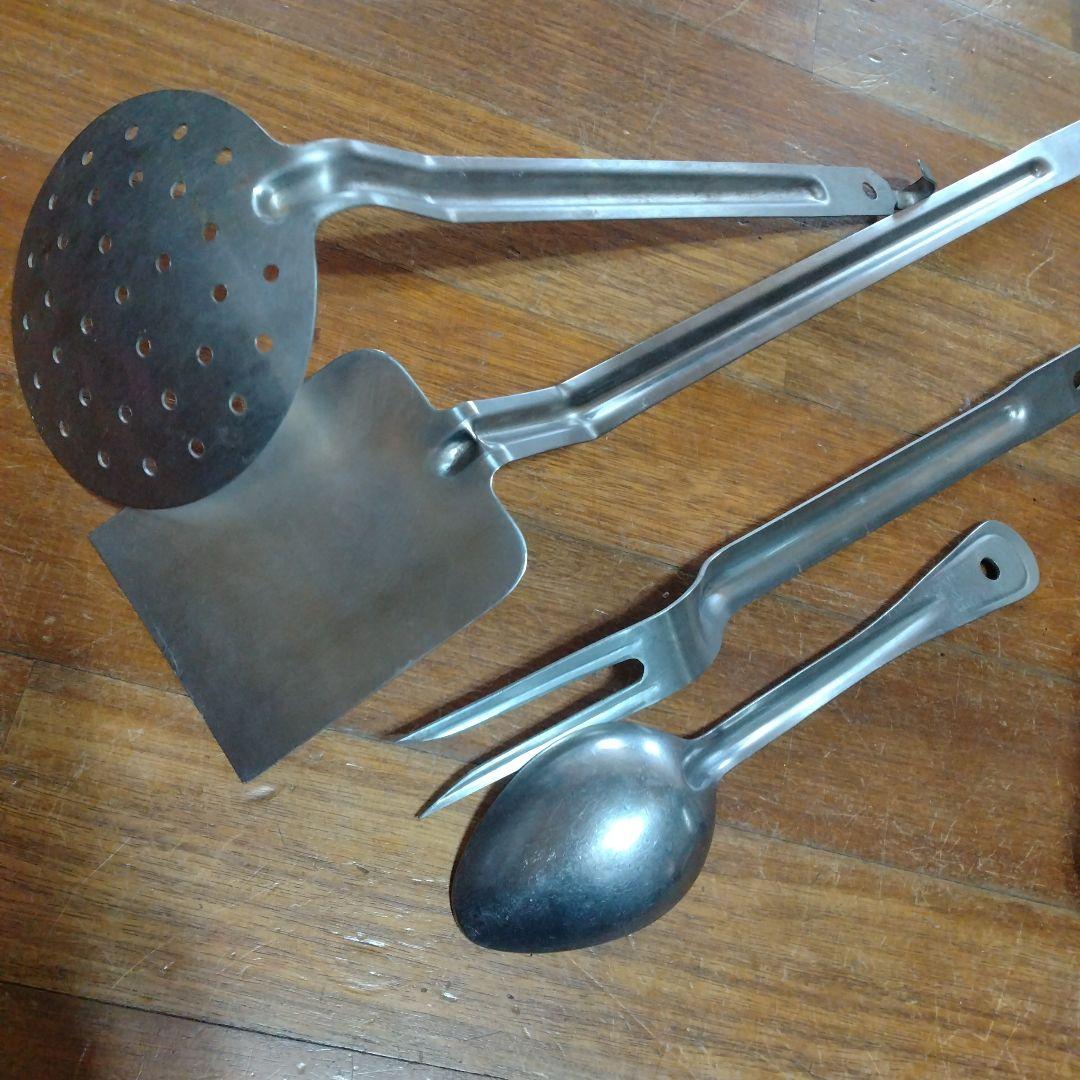 米軍USミリタリーカトラリー&メストレイ7点BBQソロキャンプアウトドア古道具