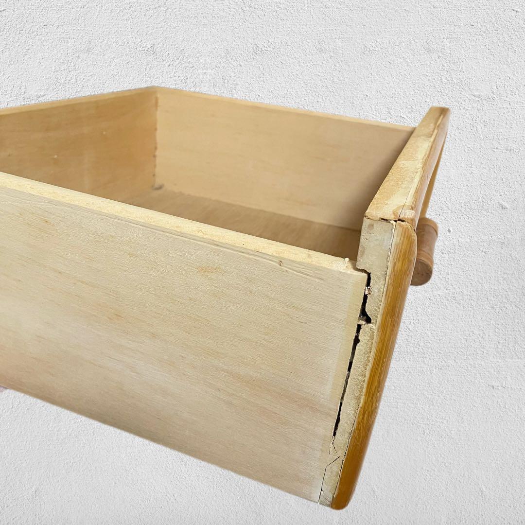 【人気】ラタン製 2段チェスト 引出し4口 昭和レトロ家具 ヴィンテージ