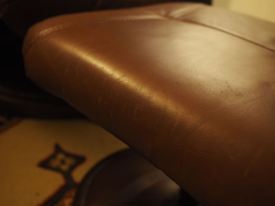 【値引中】\"France Bed\"レザーリクライニングソファ＆オットマン