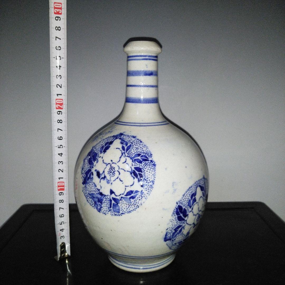 NO612 会津本郷焼　印版徳利　幕末～明治