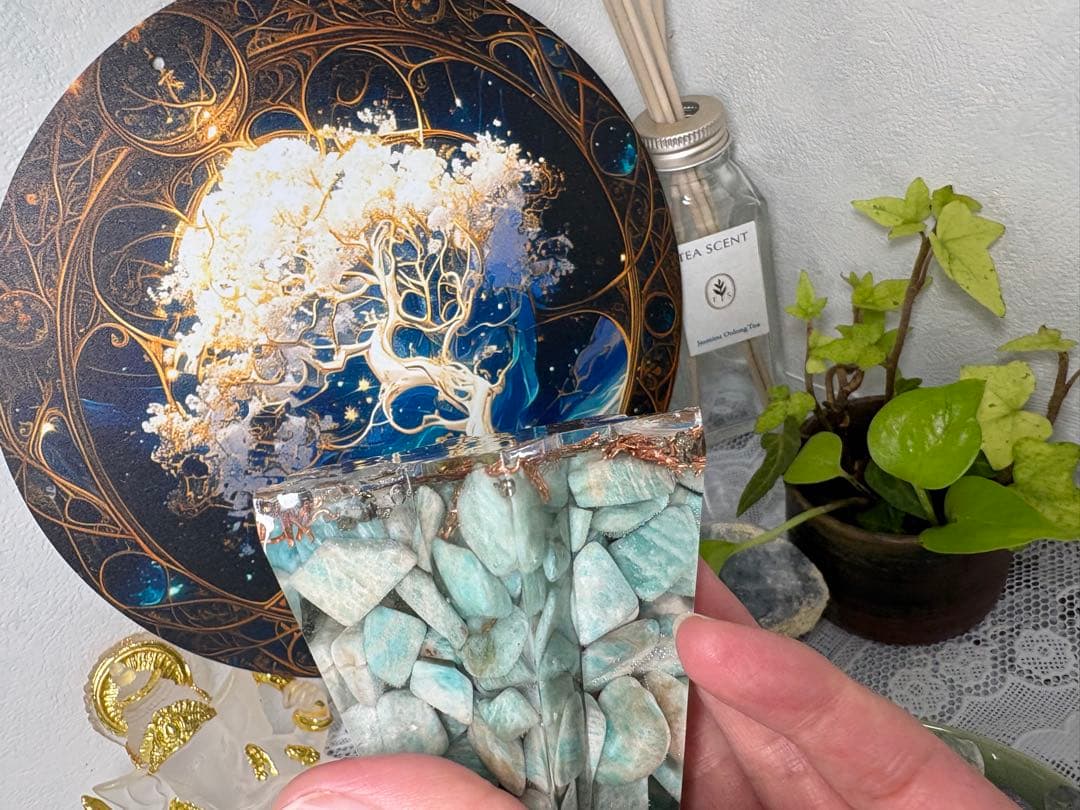 オルゴナイト 六角錐 ロシアンアマゾナイト