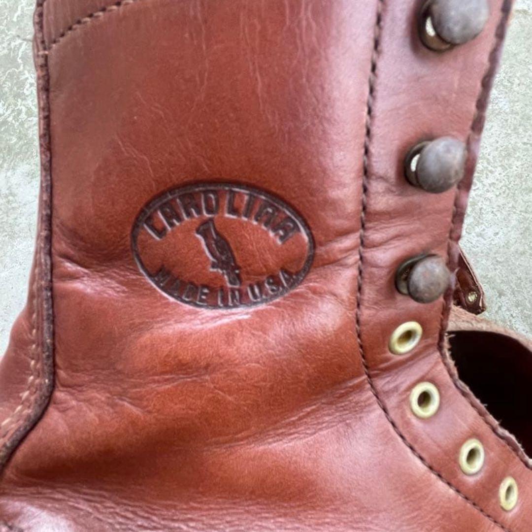 CAROLINA ワークブーツ ブラウン USA製 US8 踵 靴紐 新品