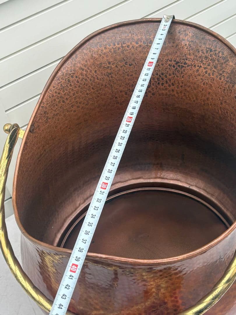 イタリア銅製バケツ☆花入れ☆物入