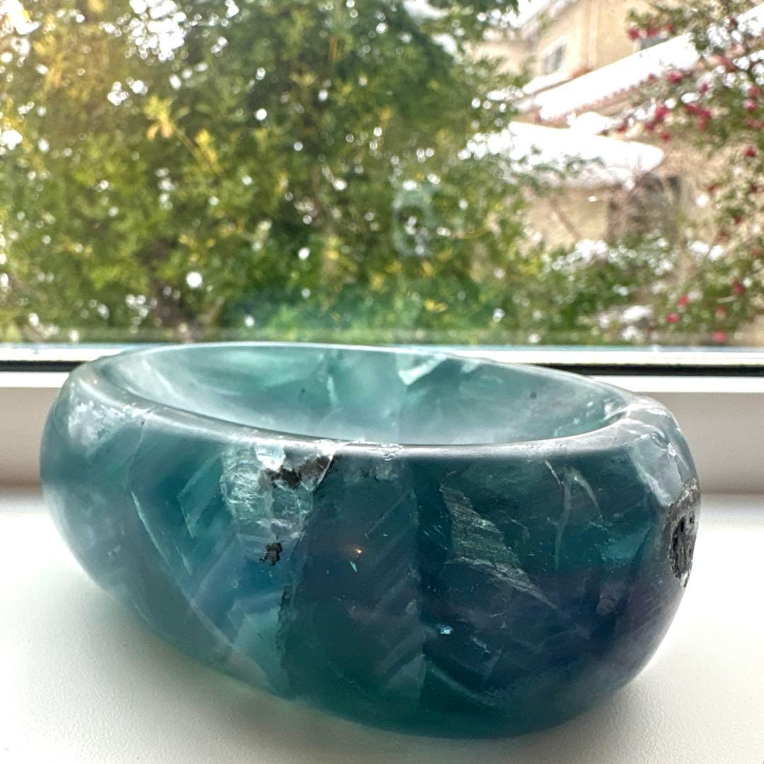 ブルーフローライト　石鹸置き　ソープトレー　フローライト　天然石