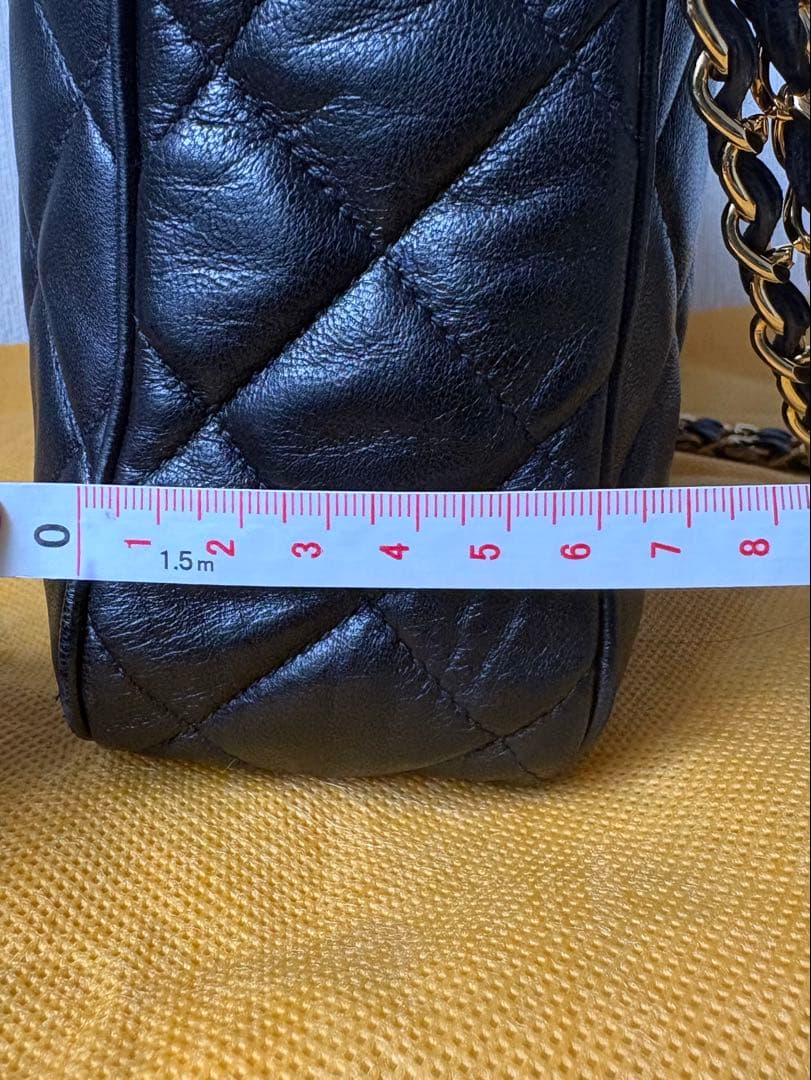 ヴィンテージCHANEL ブラック レザー ショルダーバッグ