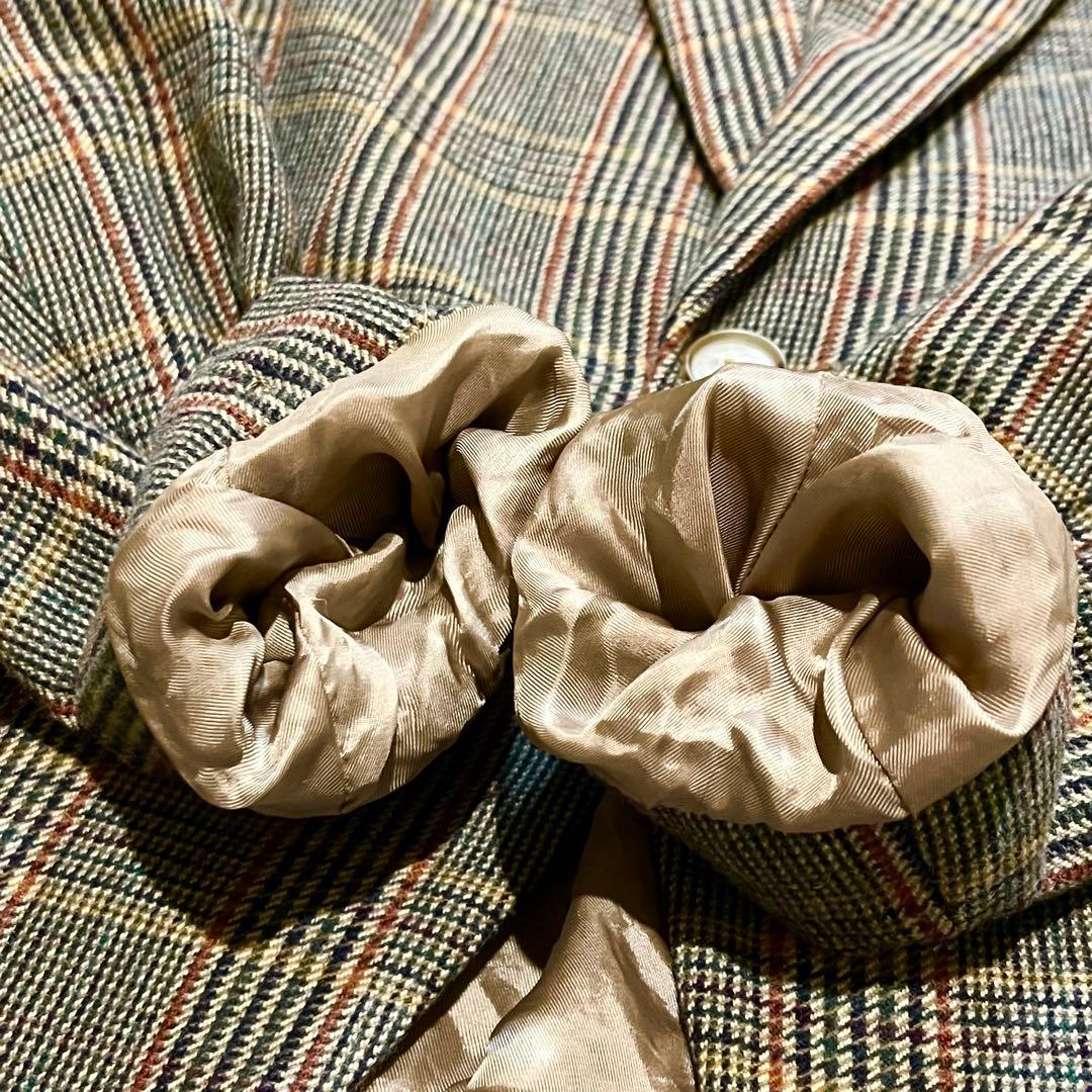 【現行タグ】ポロラルフローレン　グレンチェックウールブレンドブレザー　M