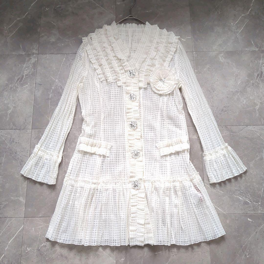 NOKO OHNO/ノコオーノ　美品　羽織り　　ビジュー　ジャケット　プリーツ