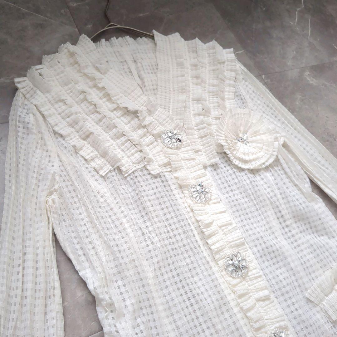 NOKO OHNO/ノコオーノ　美品　羽織り　　ビジュー　ジャケット　プリーツ