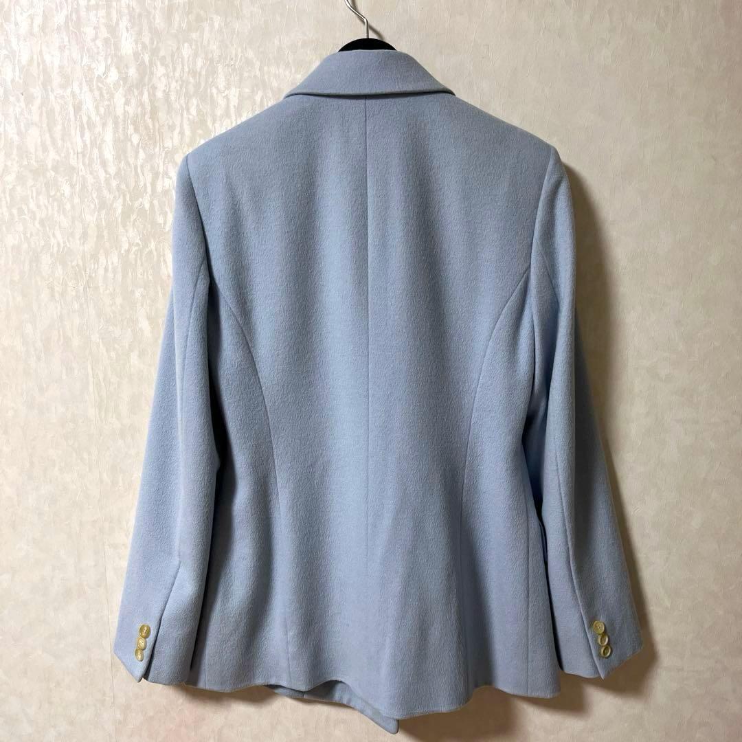 CELINE セリーヌ 水色 ダブルブレストジャケット カシミア混 フランス製