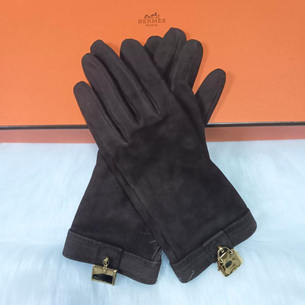【良品】HERMES エルメス ジジェ グローブ スエード ボリードチャーム