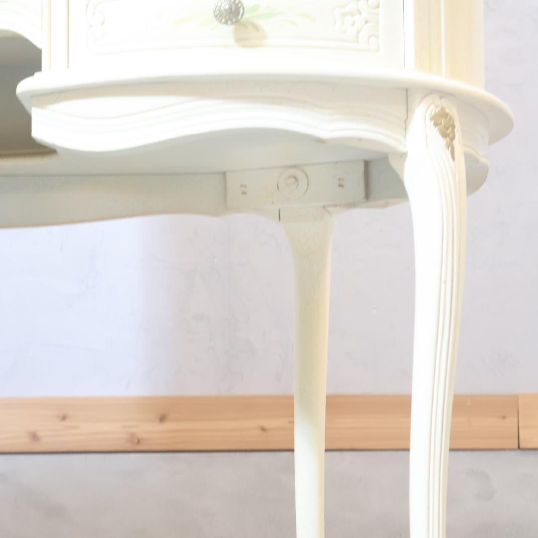 アンティーク調 ドレッサー 鏡台 化粧台 姫系 三面鏡 猫脚 エレガント 机