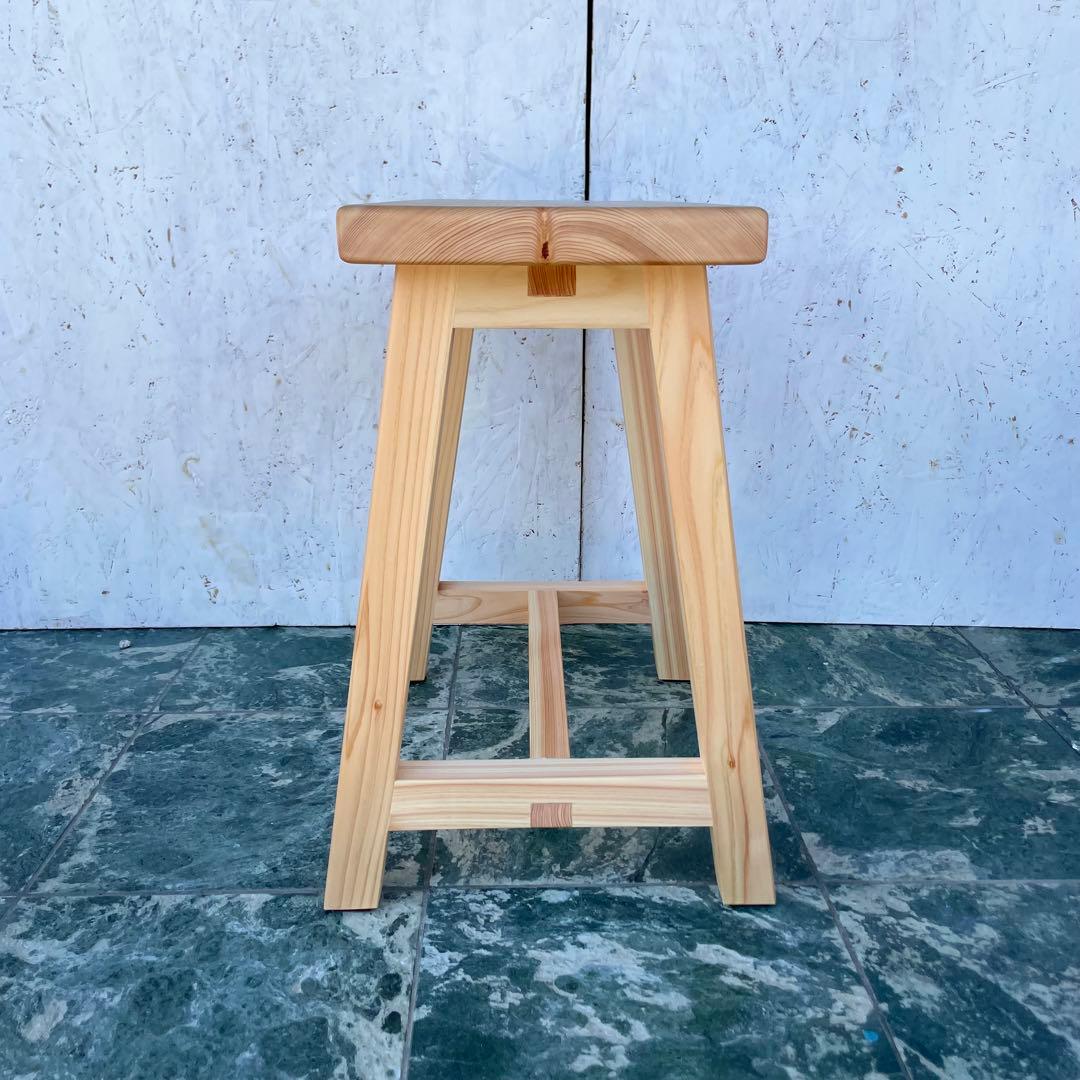 kaou　国産ひのき　丸椅子　木製スツール　ベンチ　2脚