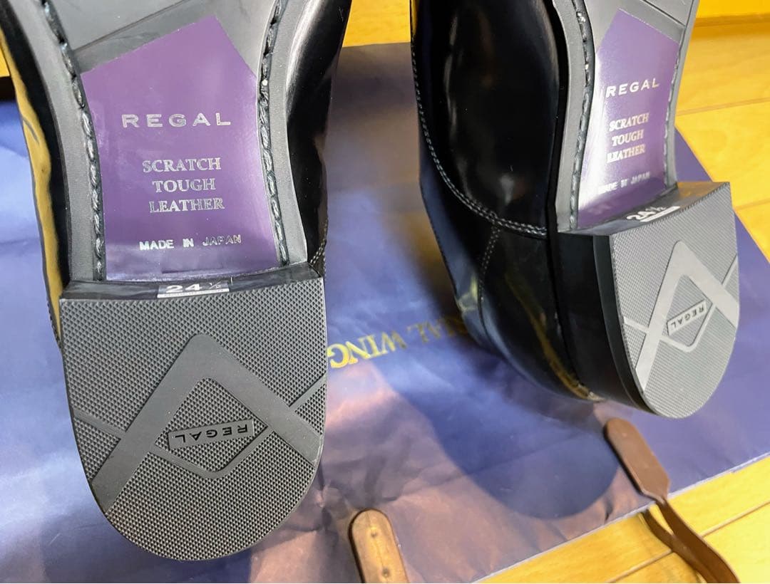 【りーま様】リーガルストレートチップビジネスシューズスクラッチタフレザー24.5