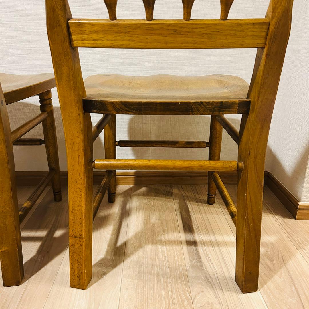 【2脚セット】ウィンザーチェア 木製椅子 アンティーク調 ヴィンテージ