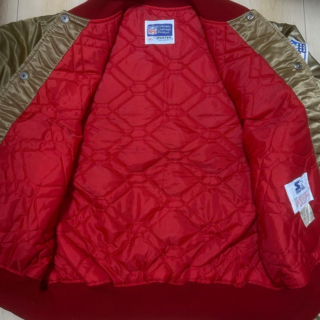 美品 USA製 スターター NFL 49ers ゴールドスタジャン