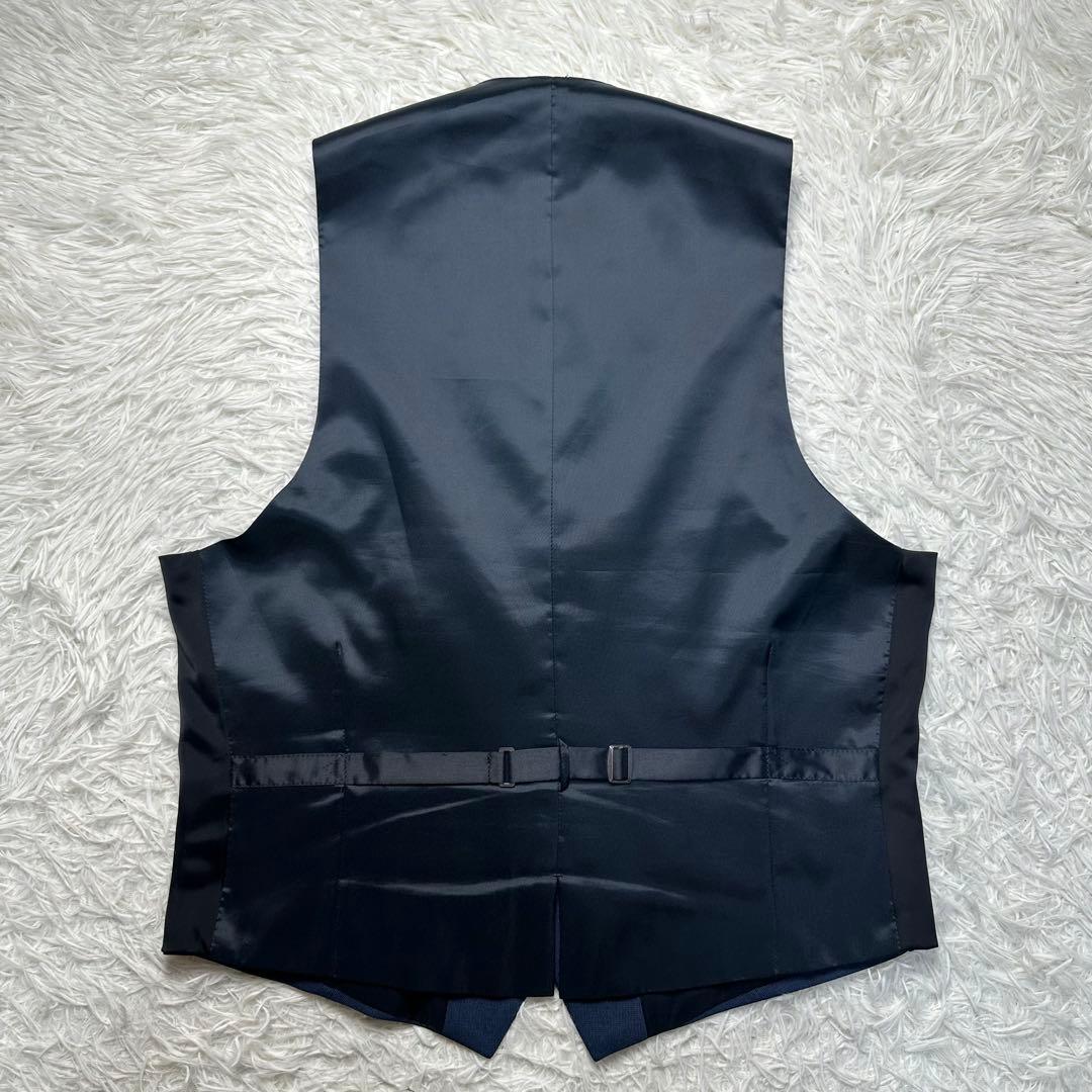 極美品 スーツセレクト 4S スリーピース ネイビー 洗濯可 セットアップAB4