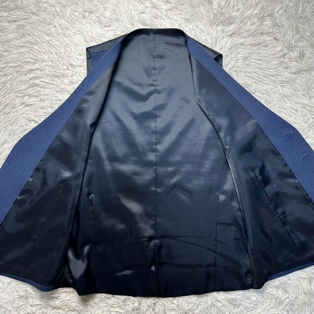 極美品 スーツセレクト 4S スリーピース ネイビー 洗濯可 セットアップAB4