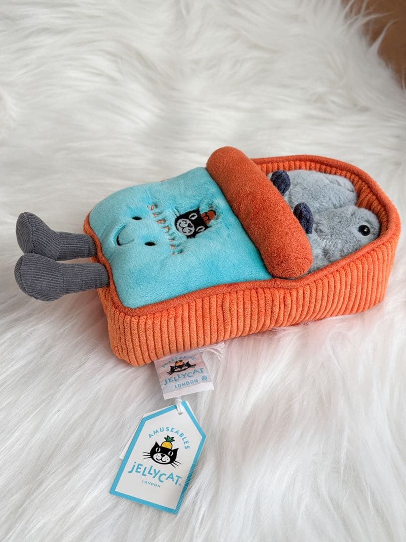 新品　ジェリーキャット　オイルサーディン　缶　ぬいぐるみ　ギフト袋付き