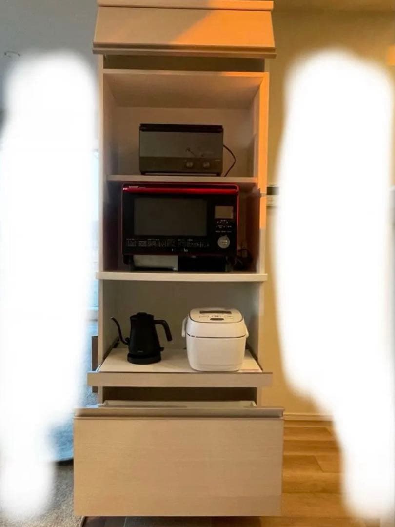 超美品　レンジボード ホワイト　トールタイプ　W70 送料18000円込