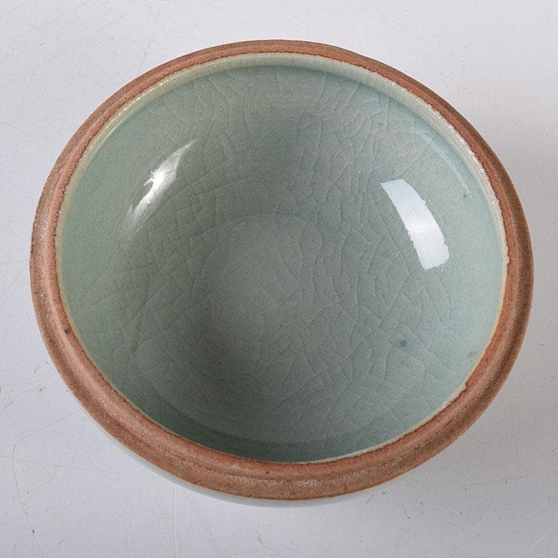 韓国人間文化財　柳海剛(柳根瀅)作　高麗青磁　蜜柑型　香合　C　7610