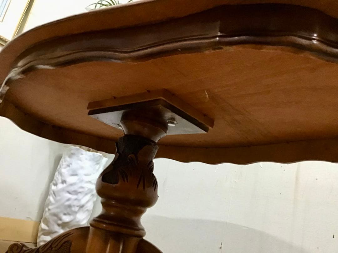 管289☆イタリア製☆アンティーク☆象嵌細工☆センターテーブル☆天板ガラス付き