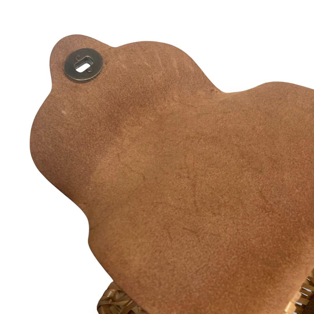 【美品】ラルフローレン　カゴバッグ　ワンショルダー　レザー　ロゴ型押し　ブラウン