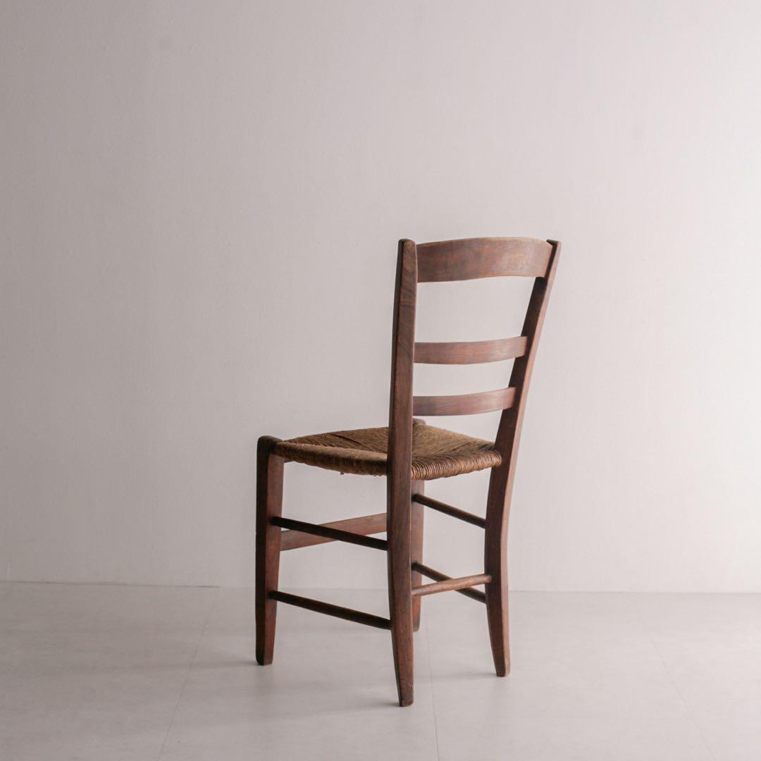 フランス アンティークチェア ラッシュ編み 無垢材 古家具 ブロカント