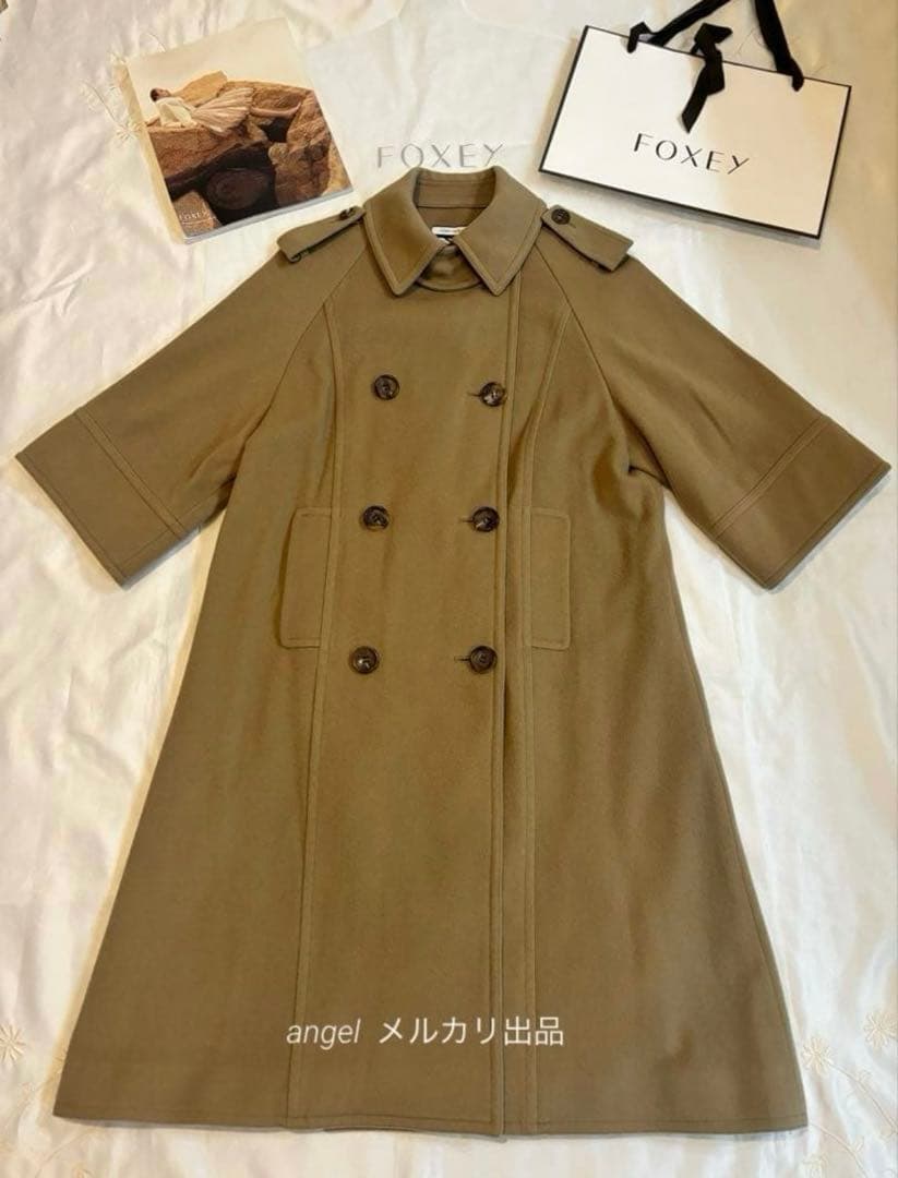 フォクシー　マリソル掲載　ウール100% トレンチ　コート　40 キャメル
