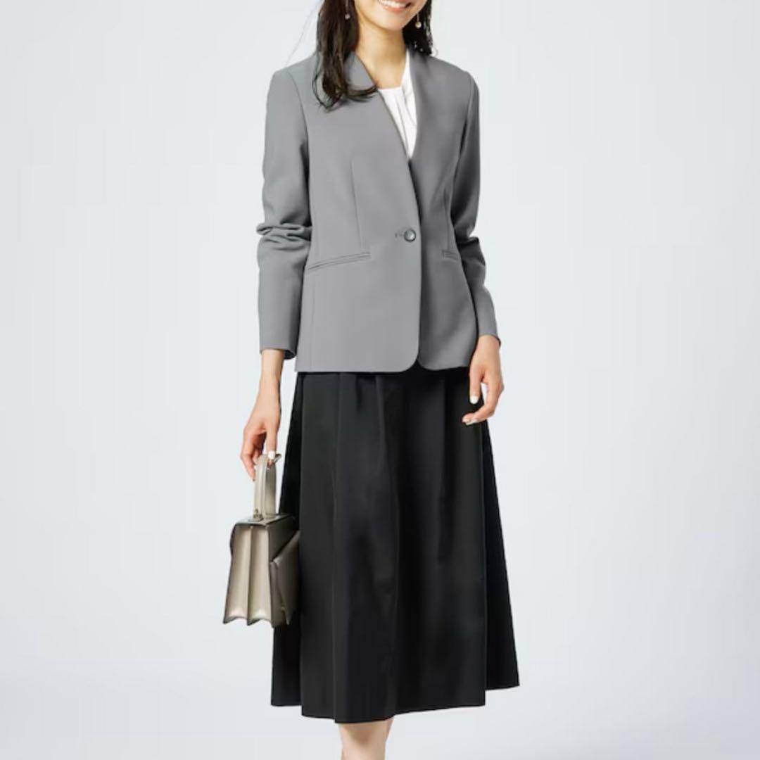 極美品　2023 PLST　洗濯可　ウォームリザーブカラーレスジャケット