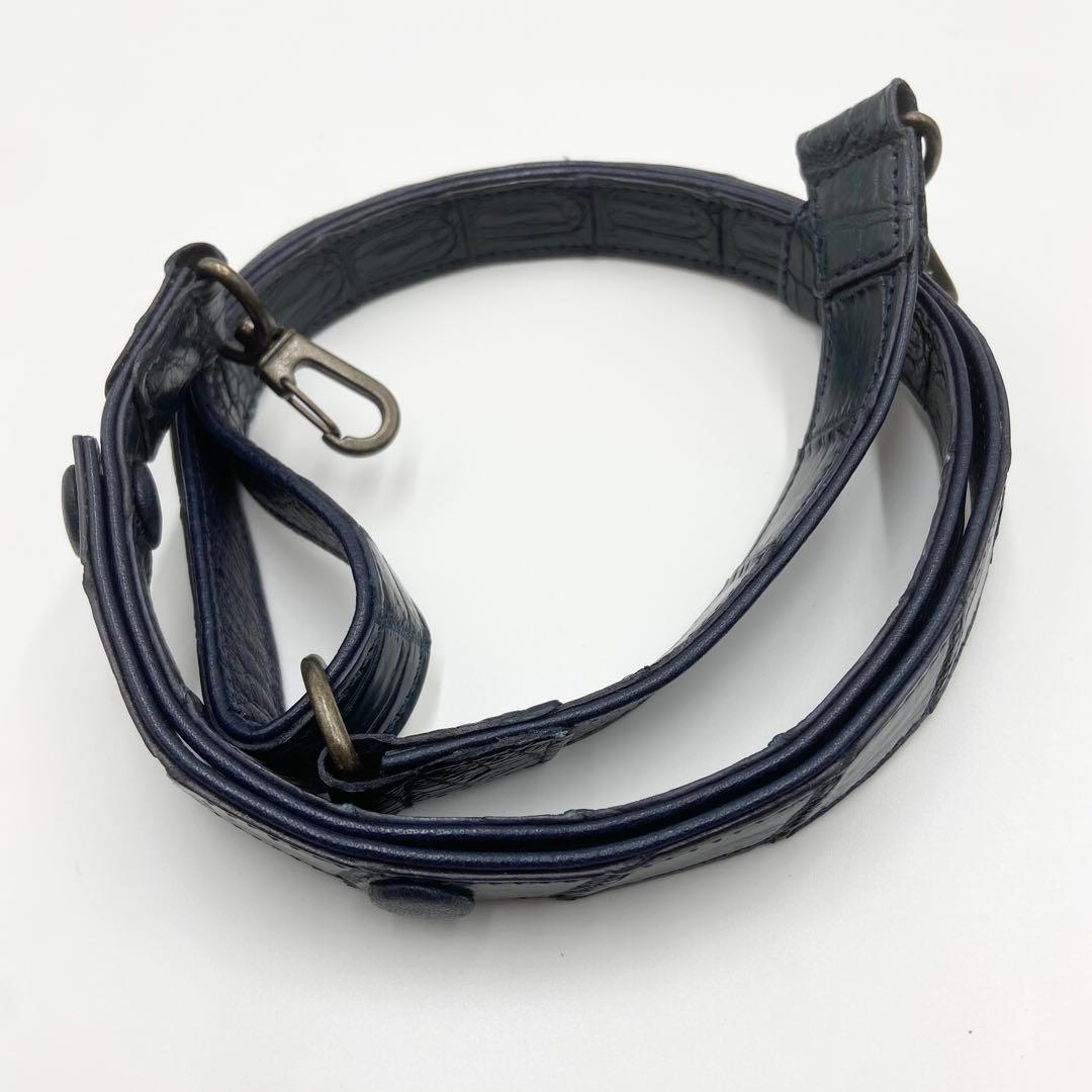 極美品　IBIZA イビサ　2way クロコダイル　マット　レザ　ネイビー