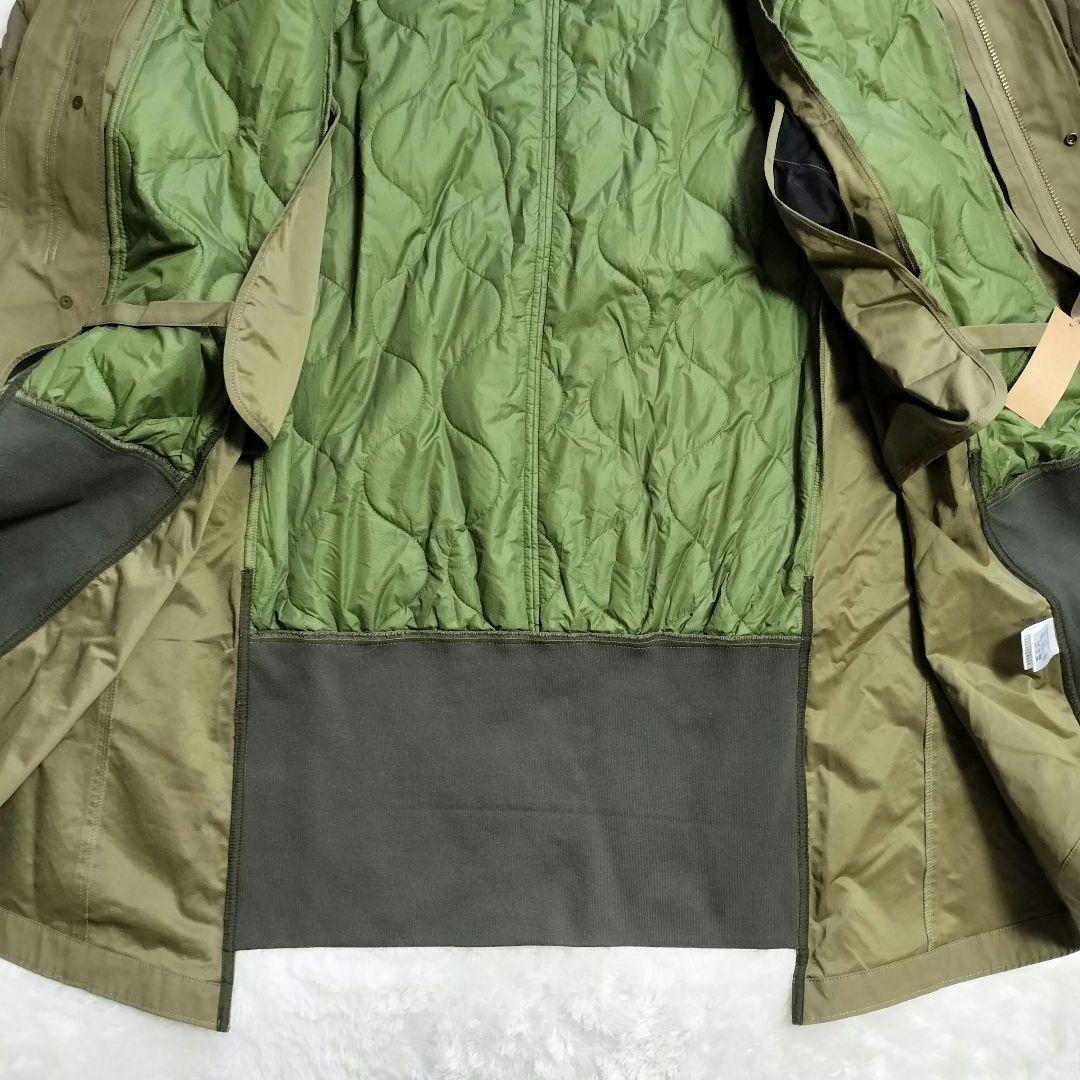 【新品タグ付き】エシンタ 切替マキシミリタリーコート カーキ キルティング