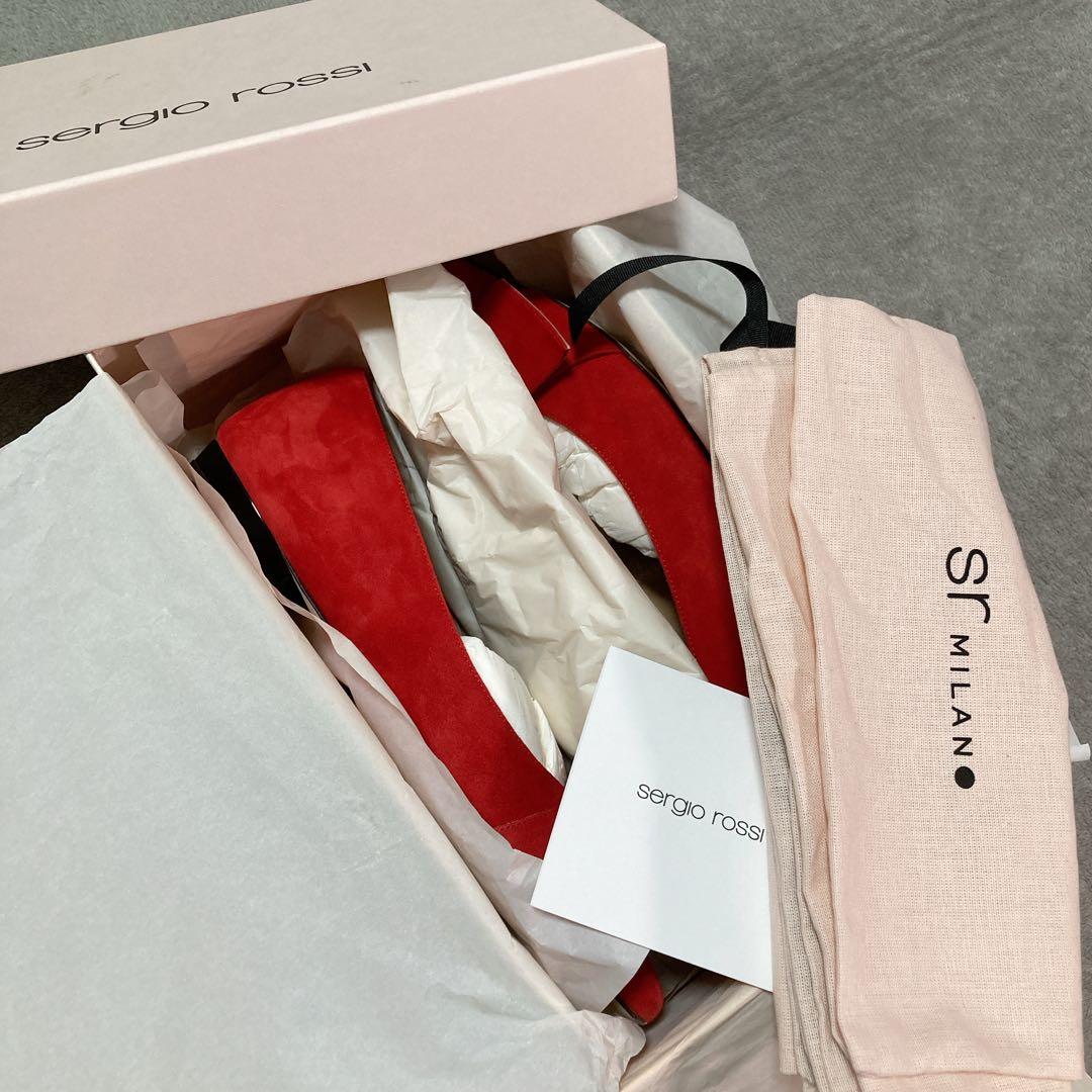 【美品】セルジオロッシ sr MILANO MIA フラットシューズ 36 赤