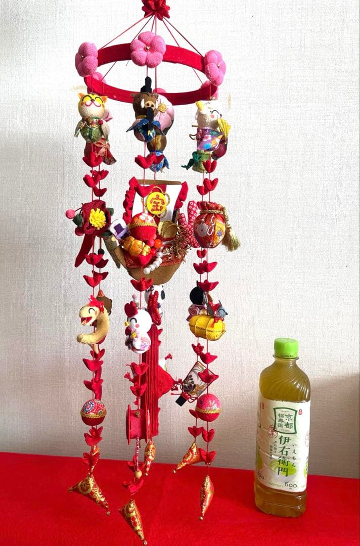 吊るし飾り (十二支) 木目込みまり(桜)