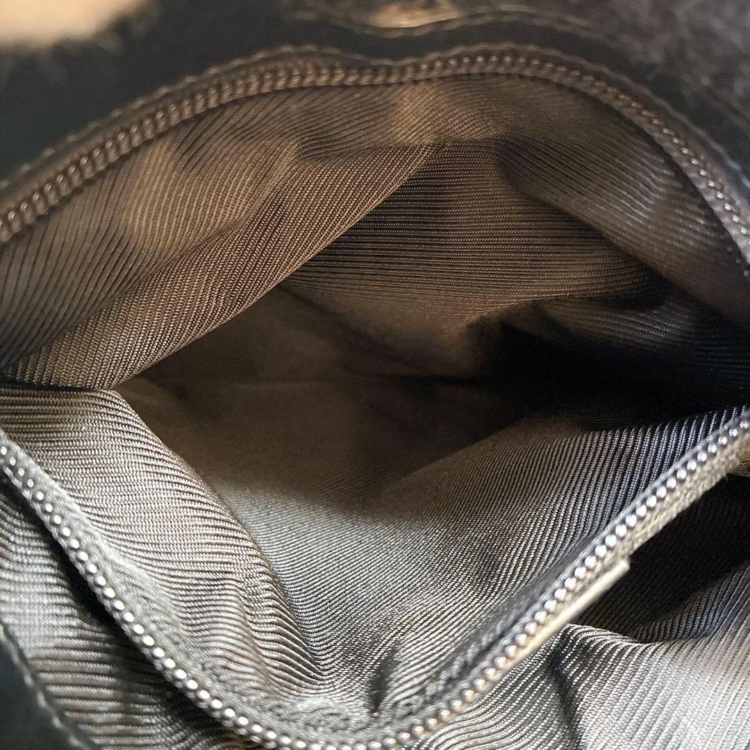 グッチ　サコッシュ　ショルダーバッグ　ナイロン　レザー　黒