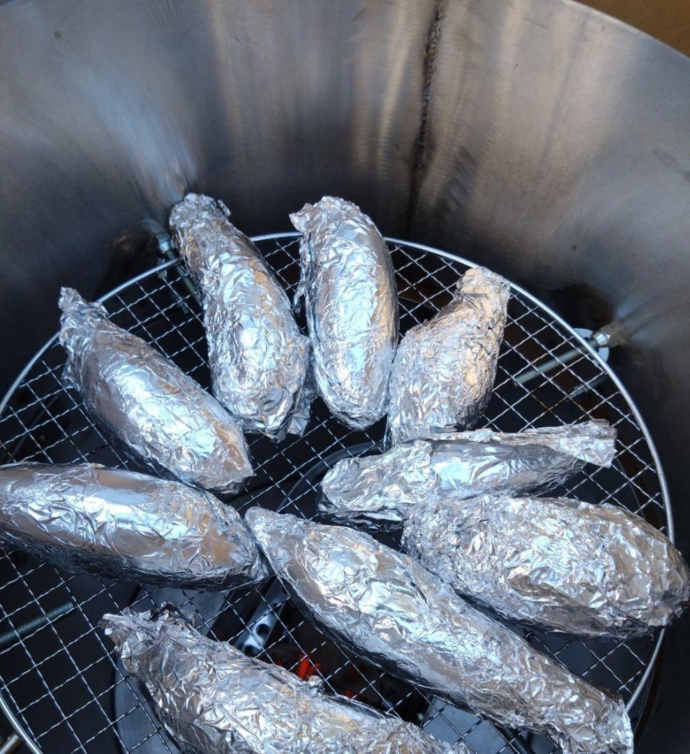 台数限定 値下げ「炭火」焼き芋 丸釜 網付き 軽トラ さつまいも 農家 MG1