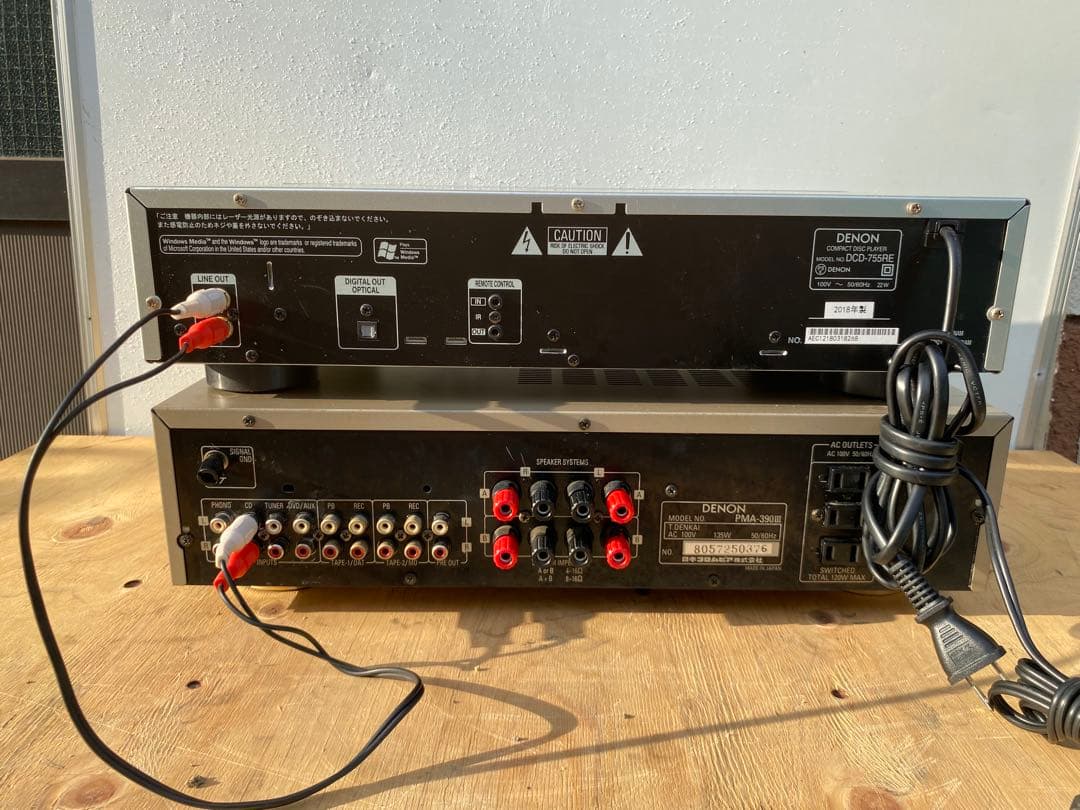 DENON PMA-390III アンプ　DENON DCD-755RE CD